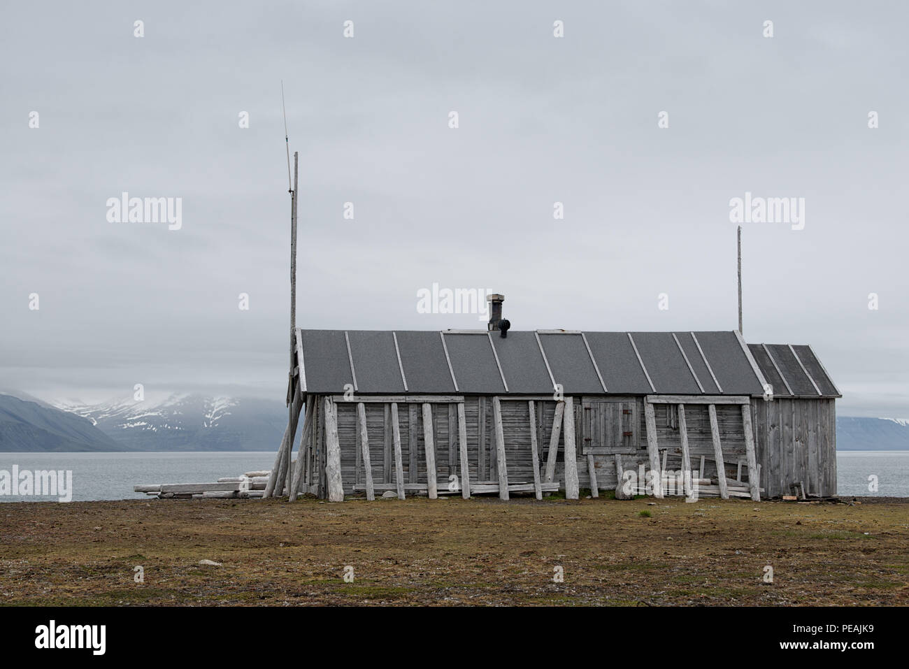 Kapp Toscana, Svalbard, Norway. Hut at Kapp Toscana Stock Photo