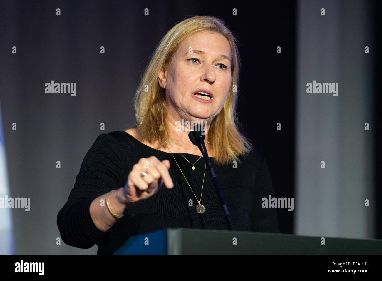 Tzipi Livni, Former Minister of Justice of Israel and Member of Knesset, speaking at the J Street National Conference in Washington, DC on April 15, 2 Stock Photo