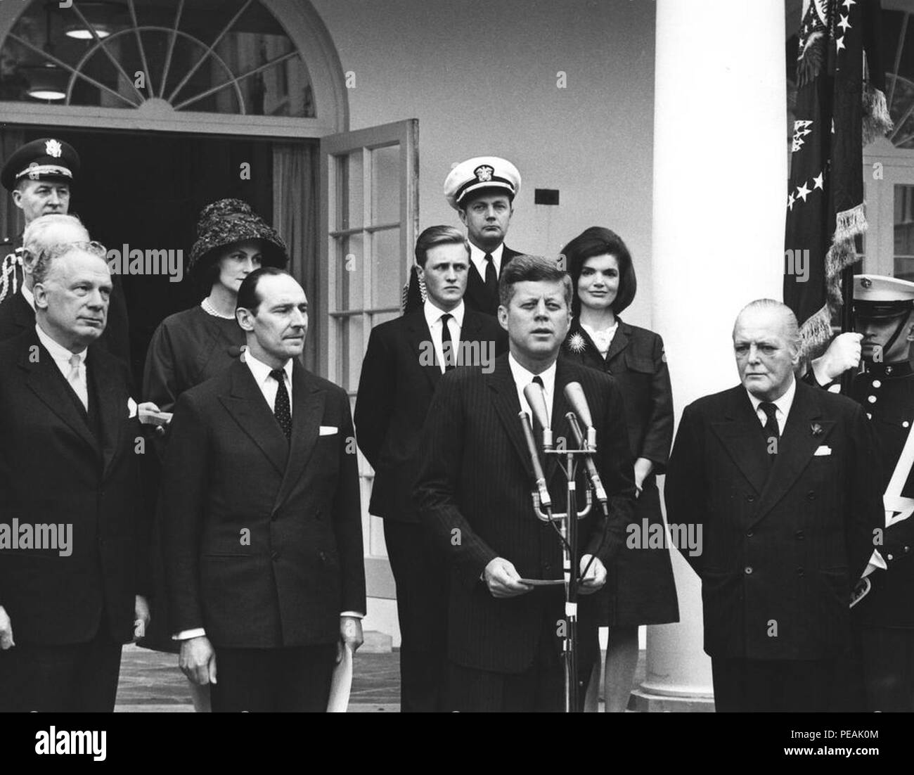 AR7813-F. President John F. Kennedy Declares Sir Winston Churchill an Honorary Citizen of the United States. Stock Photo
