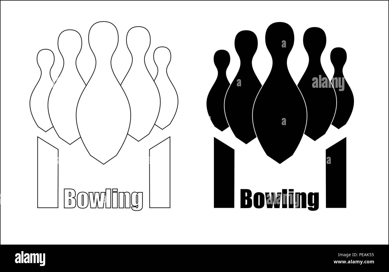 bowling for bowling with a tapered base, bowling minimalistic logo Stock Vector