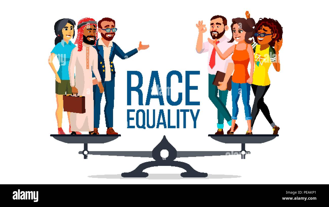 biograf snigmord Overlevelse Race Equality Vector. Standing On Scales. Equal Opportunity, Rights.  Diversity Tolerance Concept. Piece. Isolated Flat Cartoon Illustration  Stock Vector Image & Art - Alamy