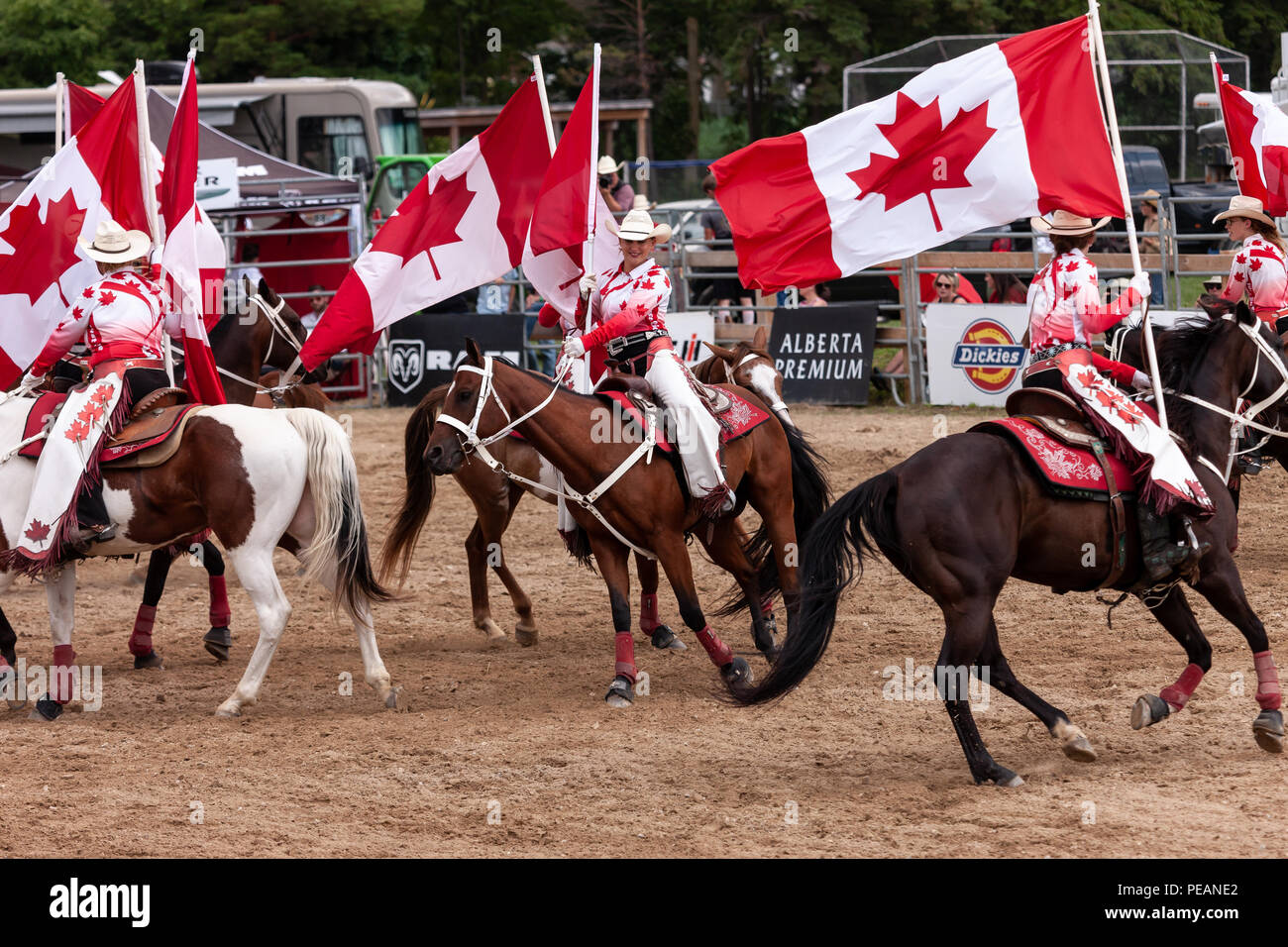 The Canadian Cowgirls precision equestrian show team perform at the