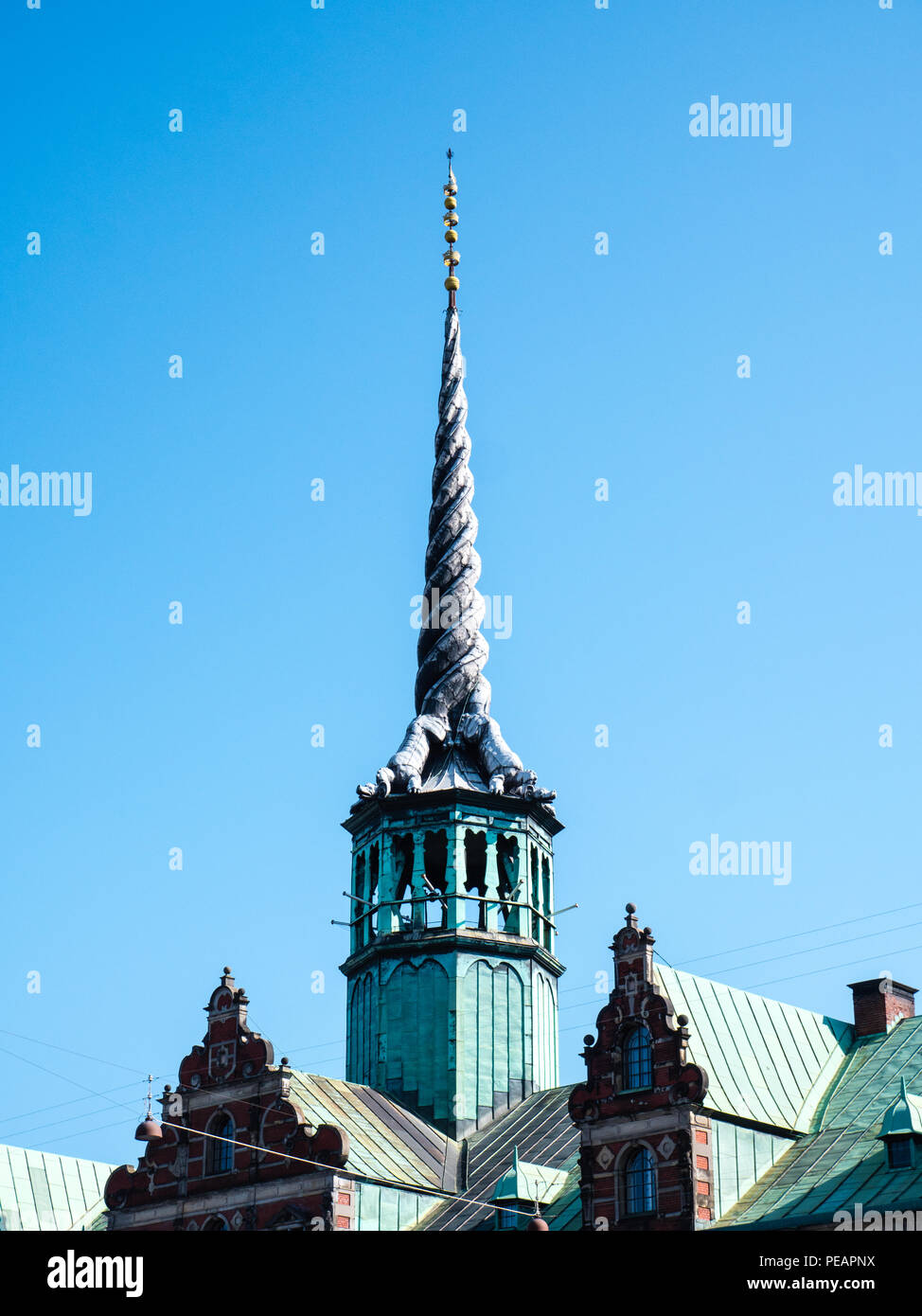 Børsen, The Old Stock Exchange, Slotsholmen, Copenhagen, Zealand, Denmark, Europe. Stock Photo