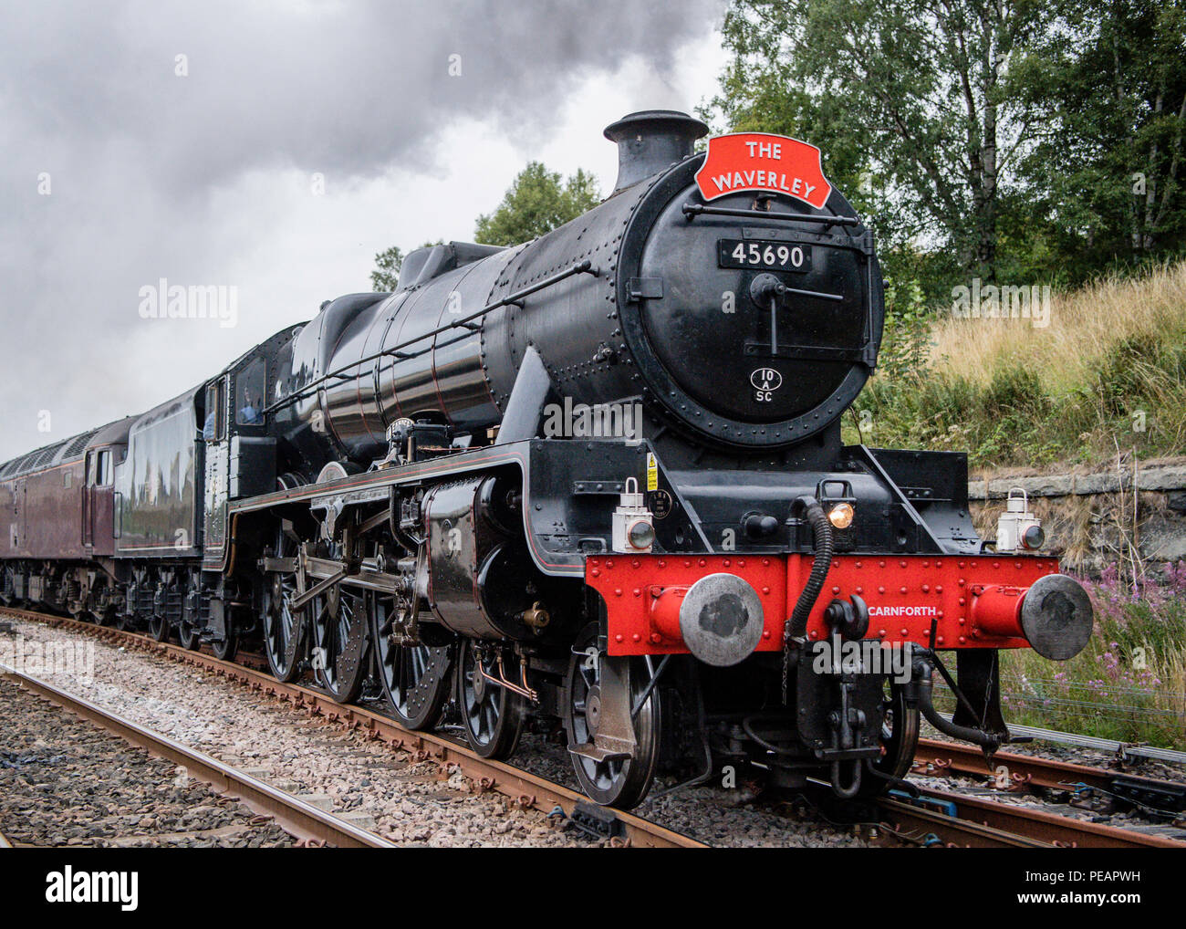 LMS Jubilee Class 5690 Leander at Hellifield Station on Saturday 11 ...