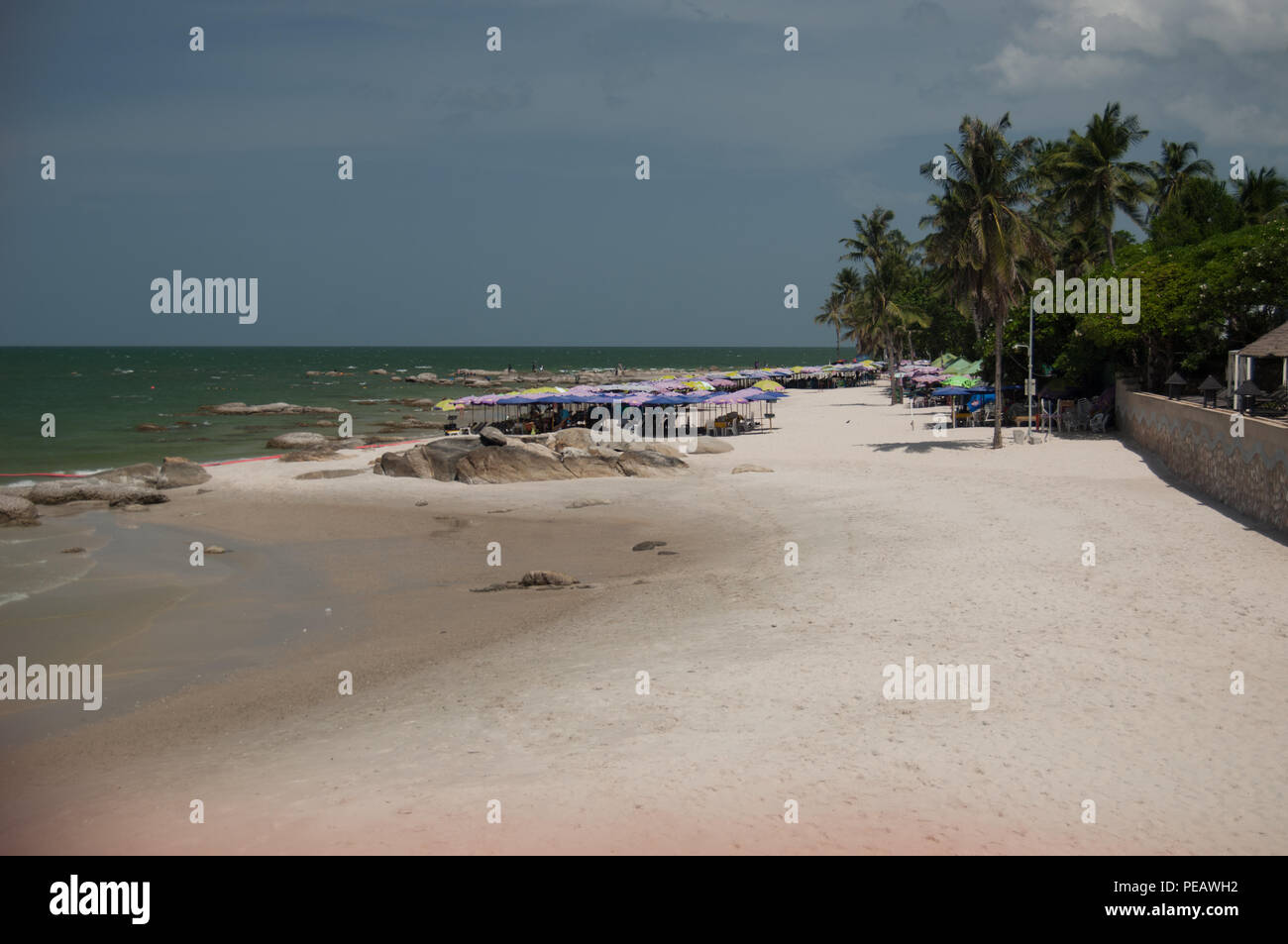 Hua Hin Beach Next To Hilton Hotel Thailand Stock Photo