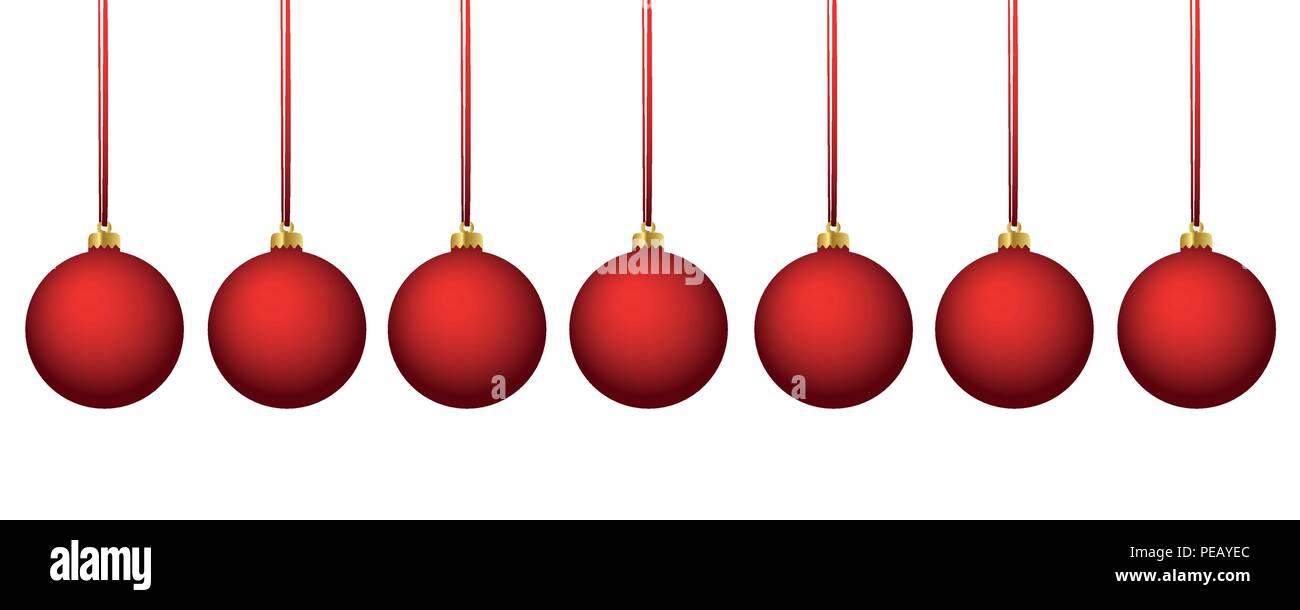 matt red colored christmas balls vector illustration EPS10 Stock Vector