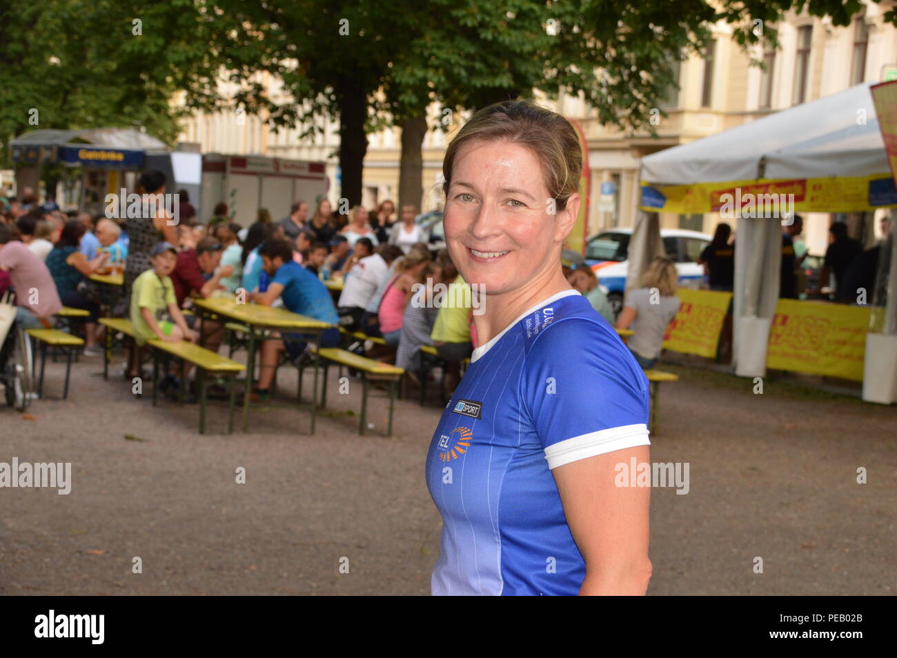 goerlitz saxony germany 2018 claudia pechstein during europamarathon
