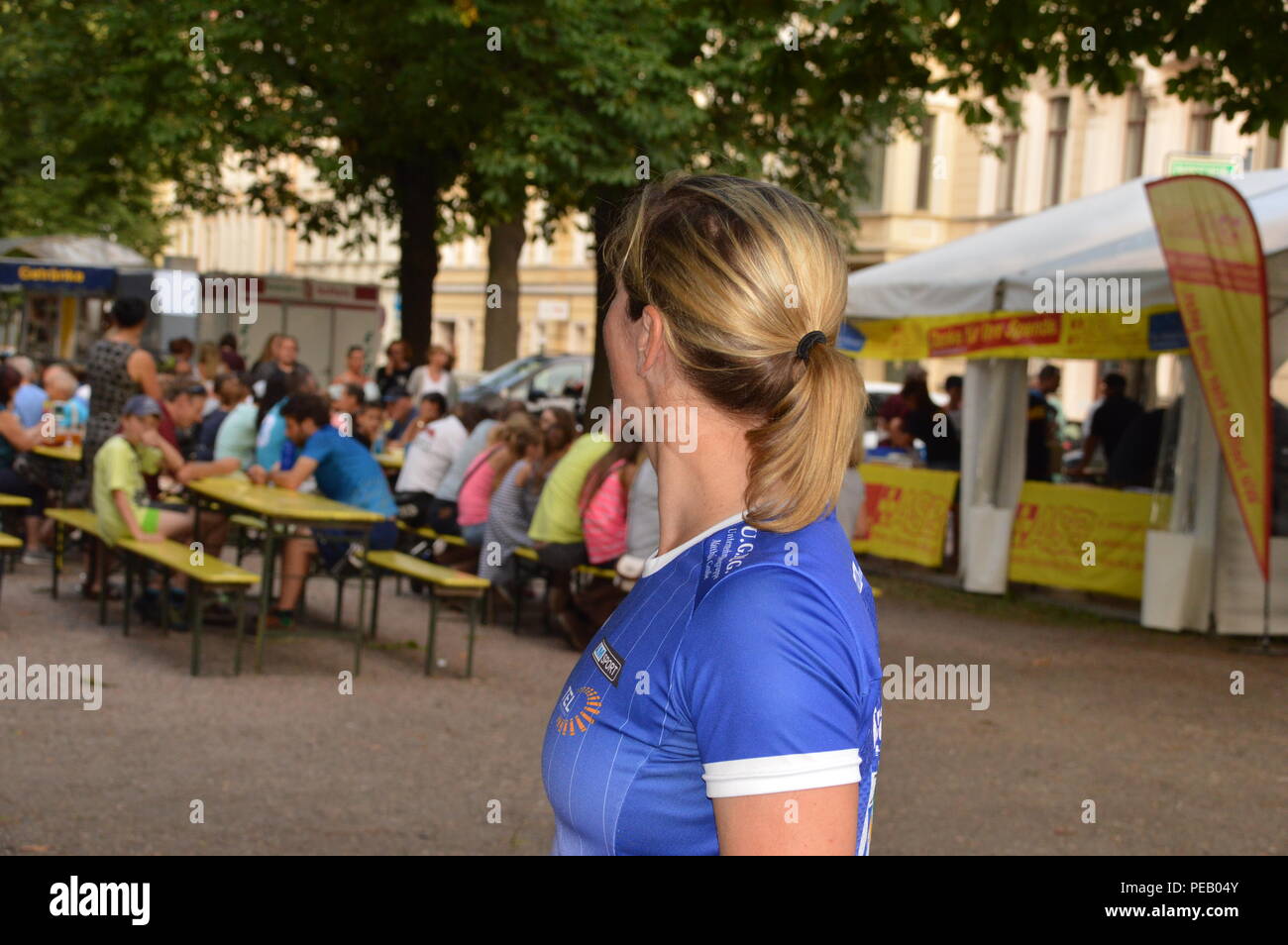 goerlitz saxony germany 2018 claudia pechstein during europamarathon