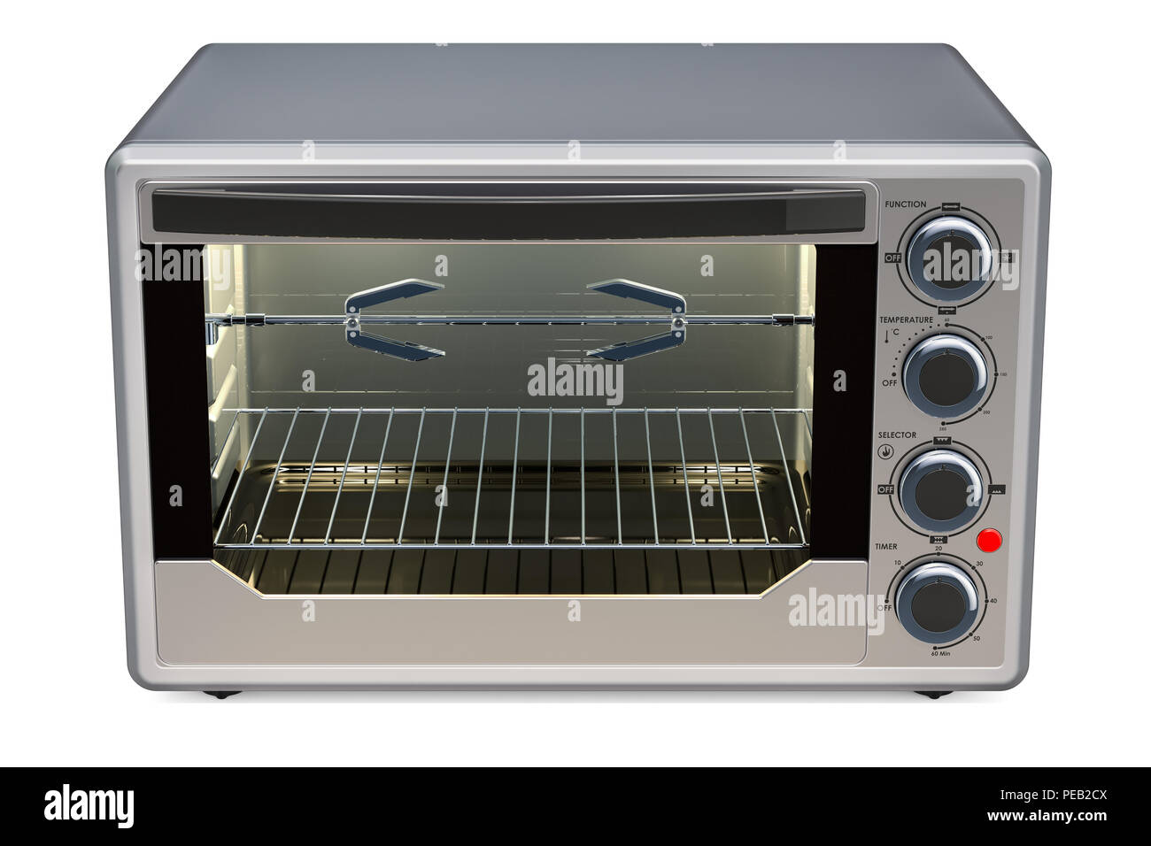 Convection Toaster Oven with Rotisserie and Grill, 3D rendering isolated on white background Stock Photo