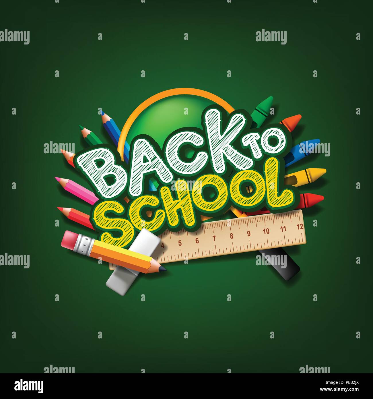 Back To School Backgrounds School Supplies Stock Vector Art