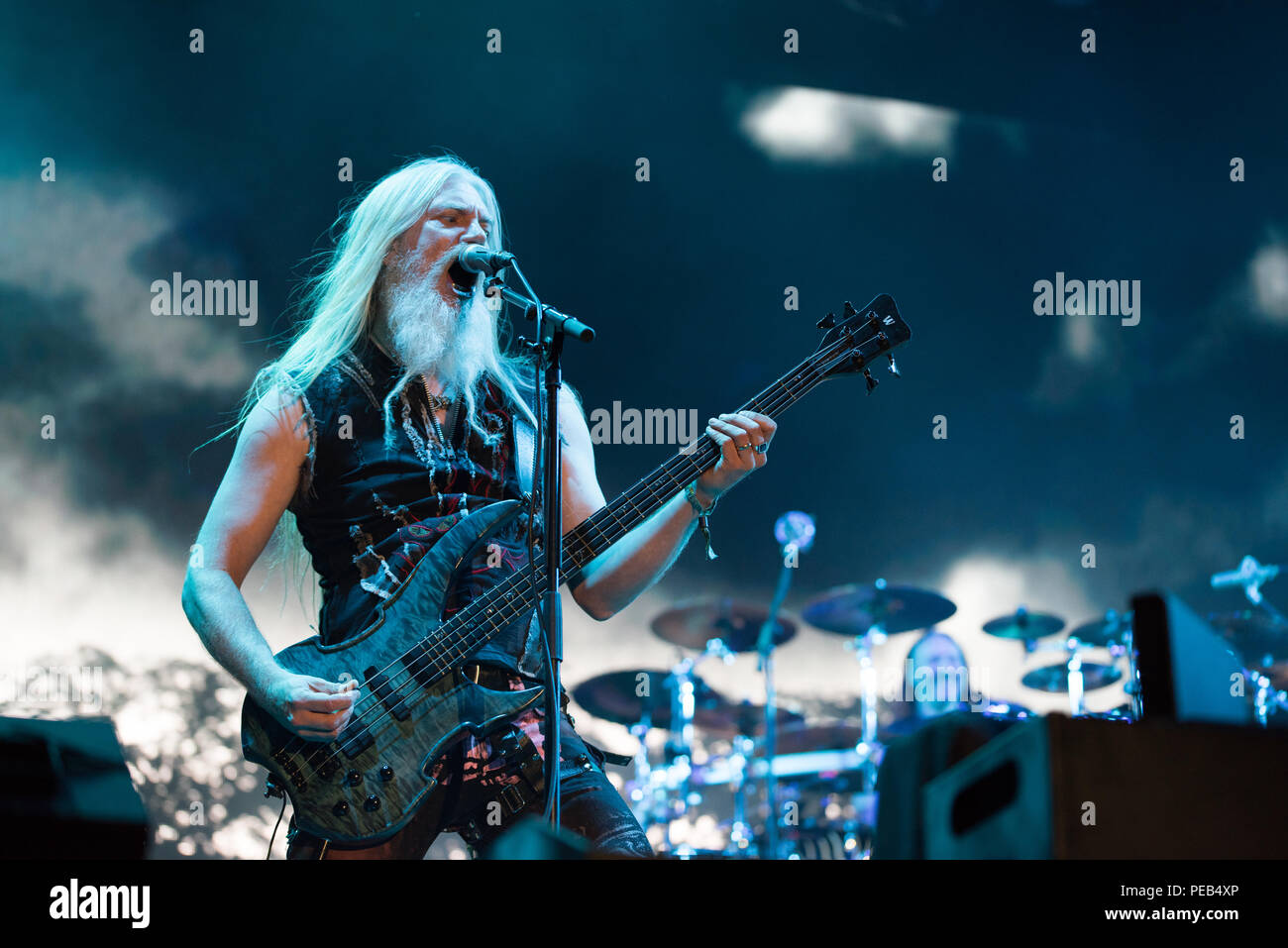 Catton Park, Derbyshire, UK, Sunday 12 August 2018. Nightwish headline the Ronnie James Dio stage at Bloodstock Festival. Credit: Tracy Daniel/Alamy Live News Stock Photo
