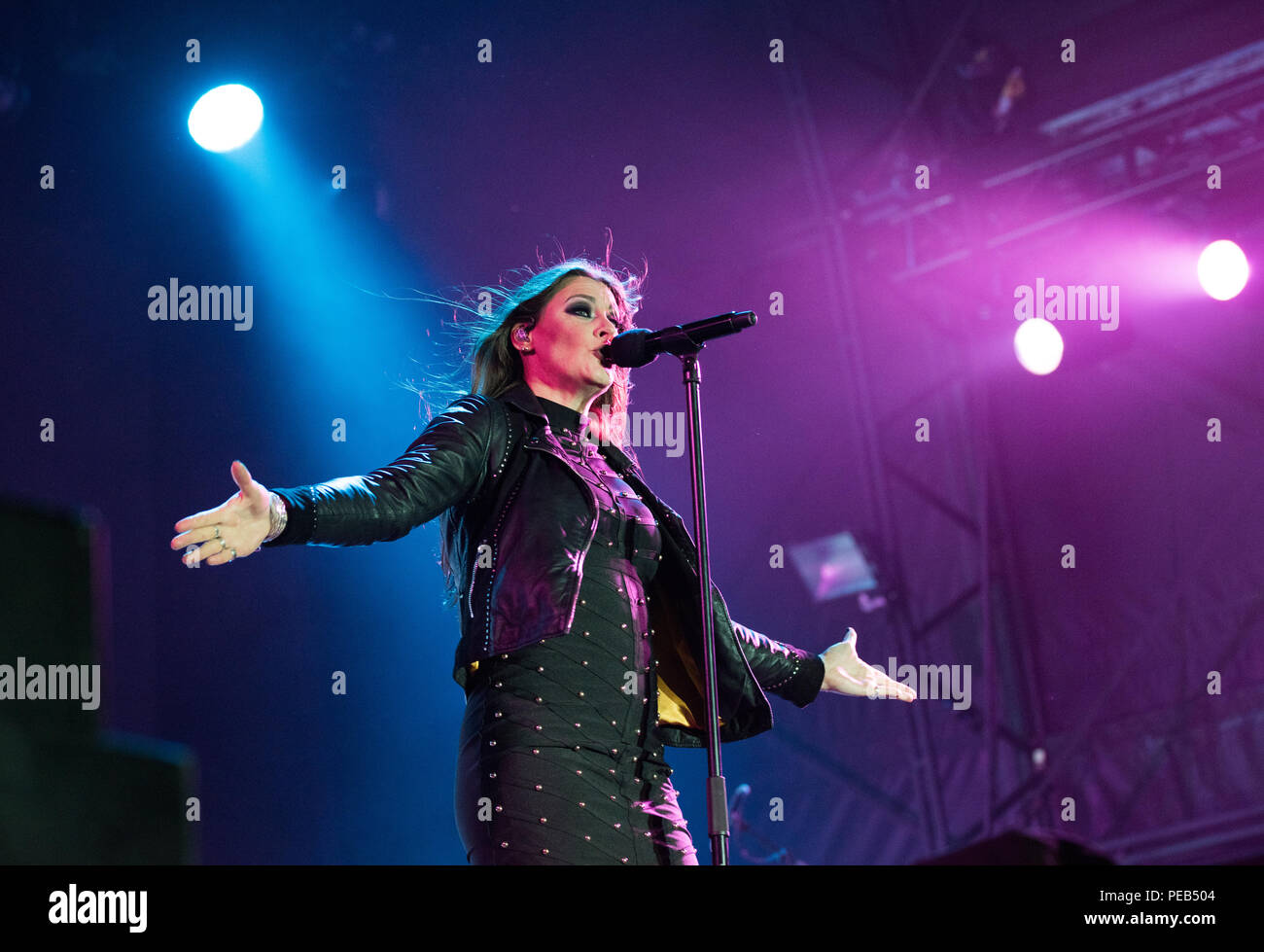 Catton Park, Derbyshire, UK, Sunday 12 August 2018. Nightwish headline the Ronnie James Dio stage at Bloodstock Festival. Credit: Tracy Daniel/Alamy Live News Stock Photo