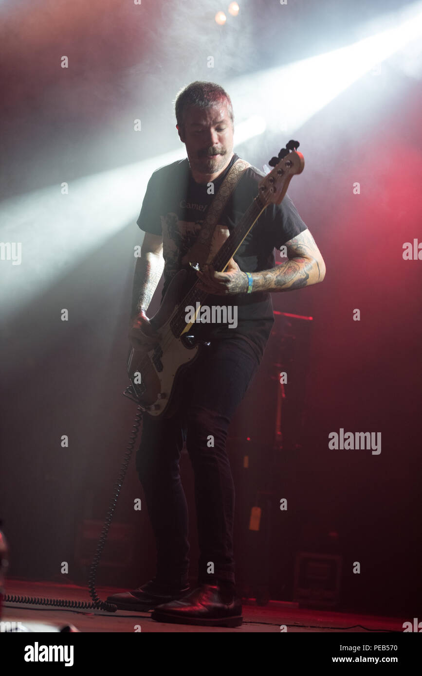 Catton Park, Derbyshire, UK, Sunday 12 August 2018. Pallbearer play the Sophie Lancaster stage at Bloodstock Festival. Credit: Tracy Daniel/Alamy Live News Stock Photo