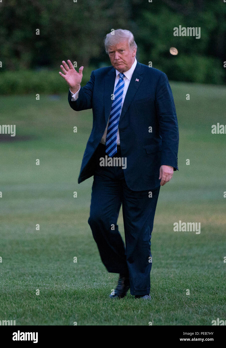 United States President Donald J. Trump returns to the White House in ...