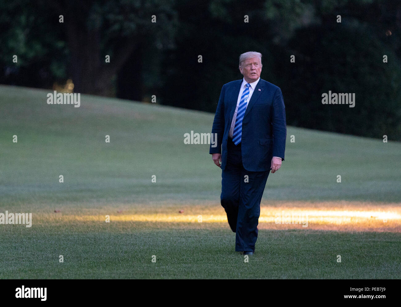 United States President Donald J. Trump returns to the White House in ...