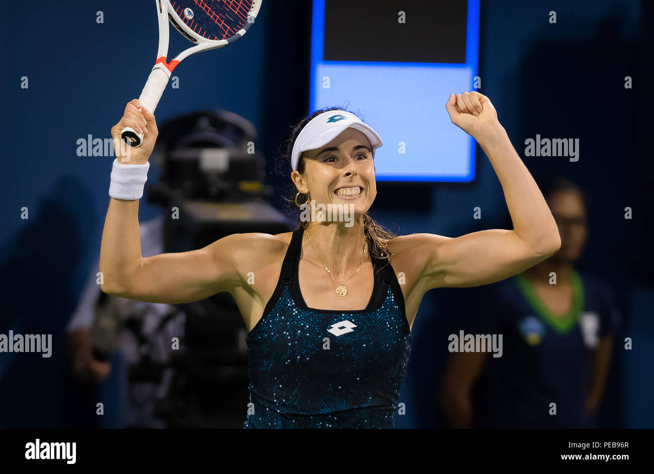 August 13, 2018 - Cincinnasti, Ohio, U.S.: Tennis champ ALIZE CORNET OF  France in action during her first-round match at the 2018 Western &  Southern Open WTA Premier 5 tennis tournament. Credit: