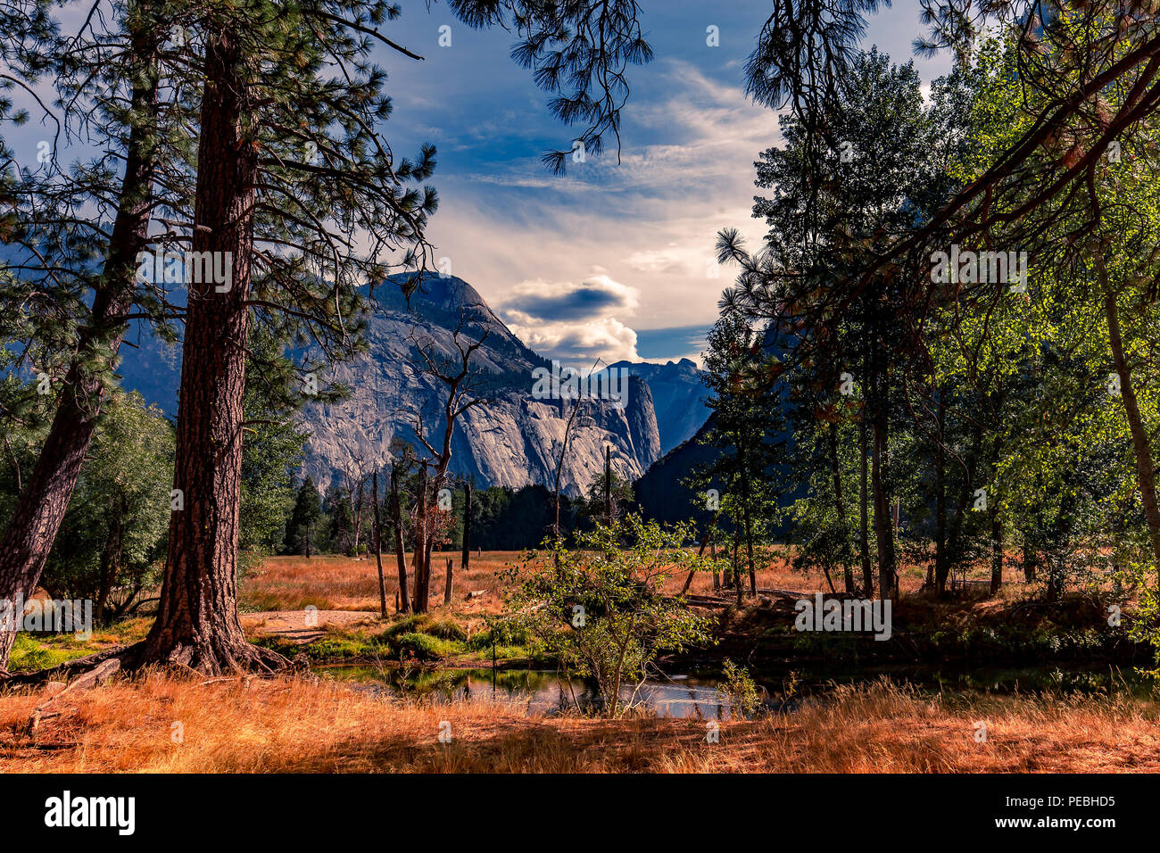 World famous rock climbing wall of El Capitan, Yosemite national park