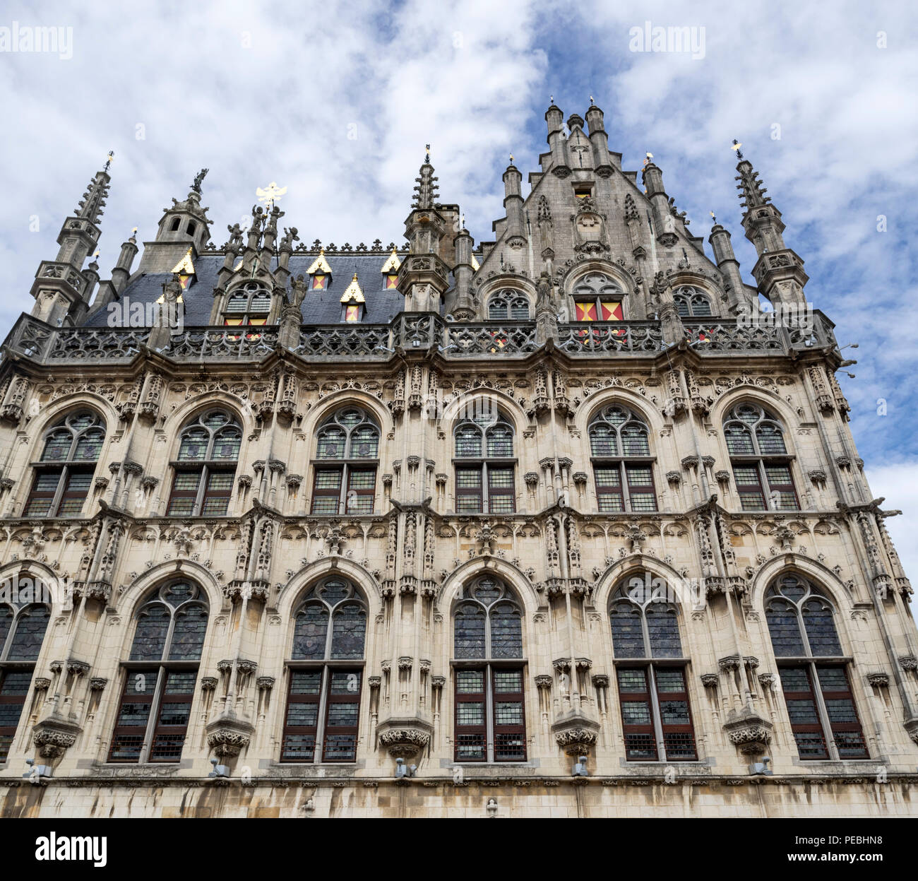16th century town hall / city hall of Oudenaarde in Flamboyant Gothic style, East Flanders, Belgium Stock Photo