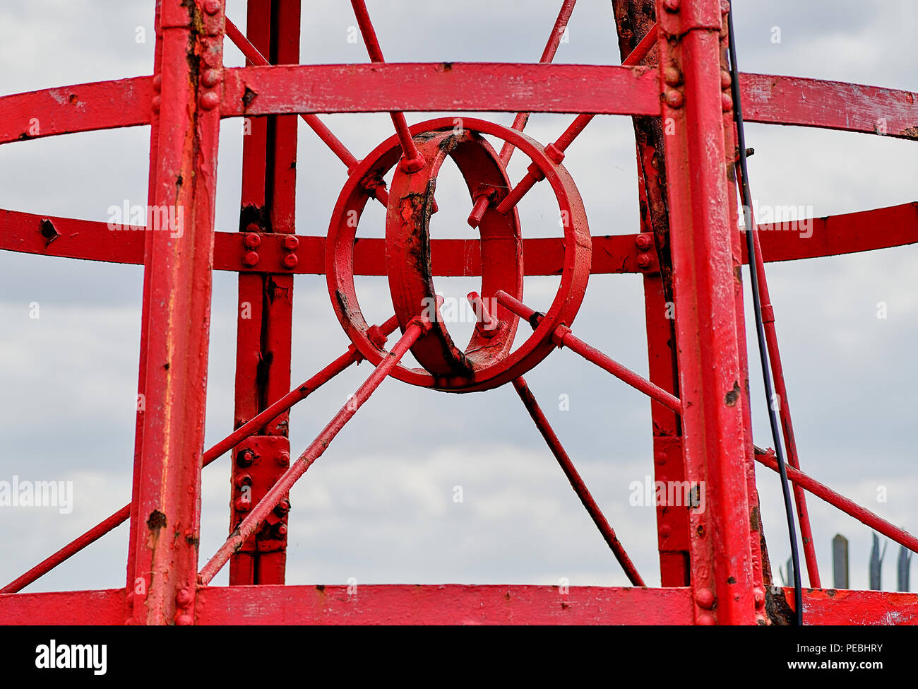 VINTAGE RED STEEL STRUCTURE Stock Photo - Alamy