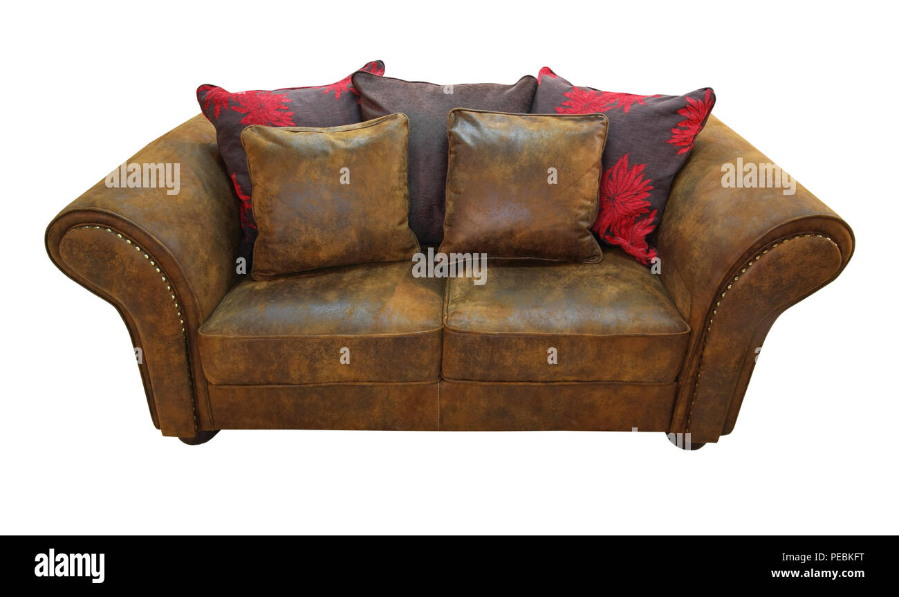 Leather sofa isolated included clipping path Stock Photo