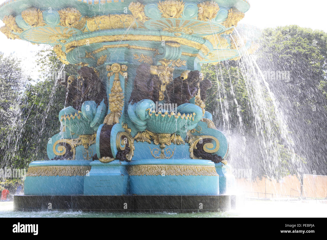 The Ross water fountain in west Princes Street Gardens in Edinburgh, Scotland, UK Stock Photo
