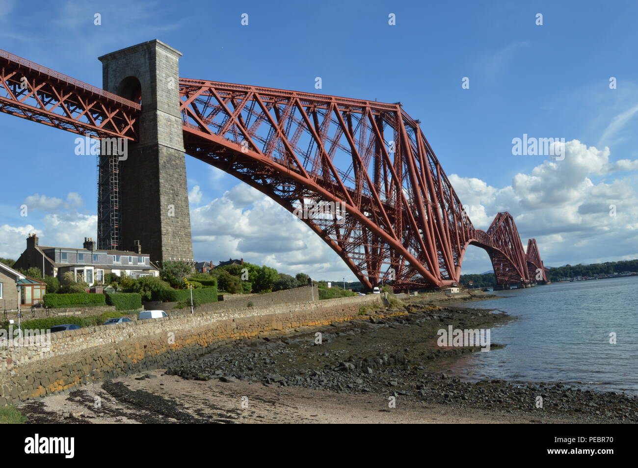 The Forth Rail Bridge over the Firth of Forth connecting Edinburgh to Fife, photogrpahed from North Queensferry, Fife Stock Photo