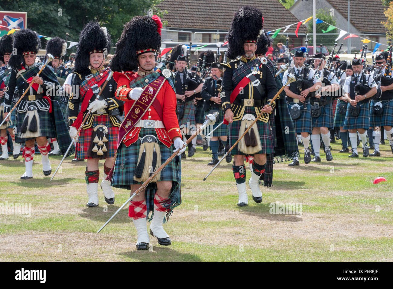 Ballater, Scotland 09 August, 2018 Pipe Bands at the Highland Games