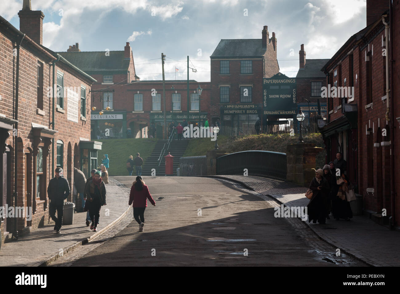 Main street in the Black Country Living Museum, Dudley, West Midlands UK Stock Photo