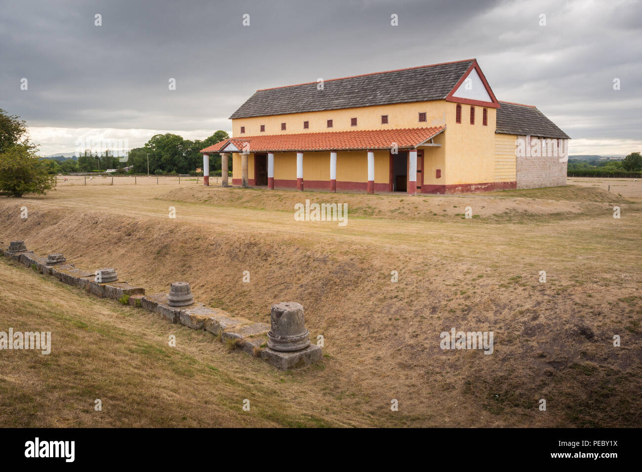 reconstructed town house, Viriconium (Wroxeter) Stock Photo