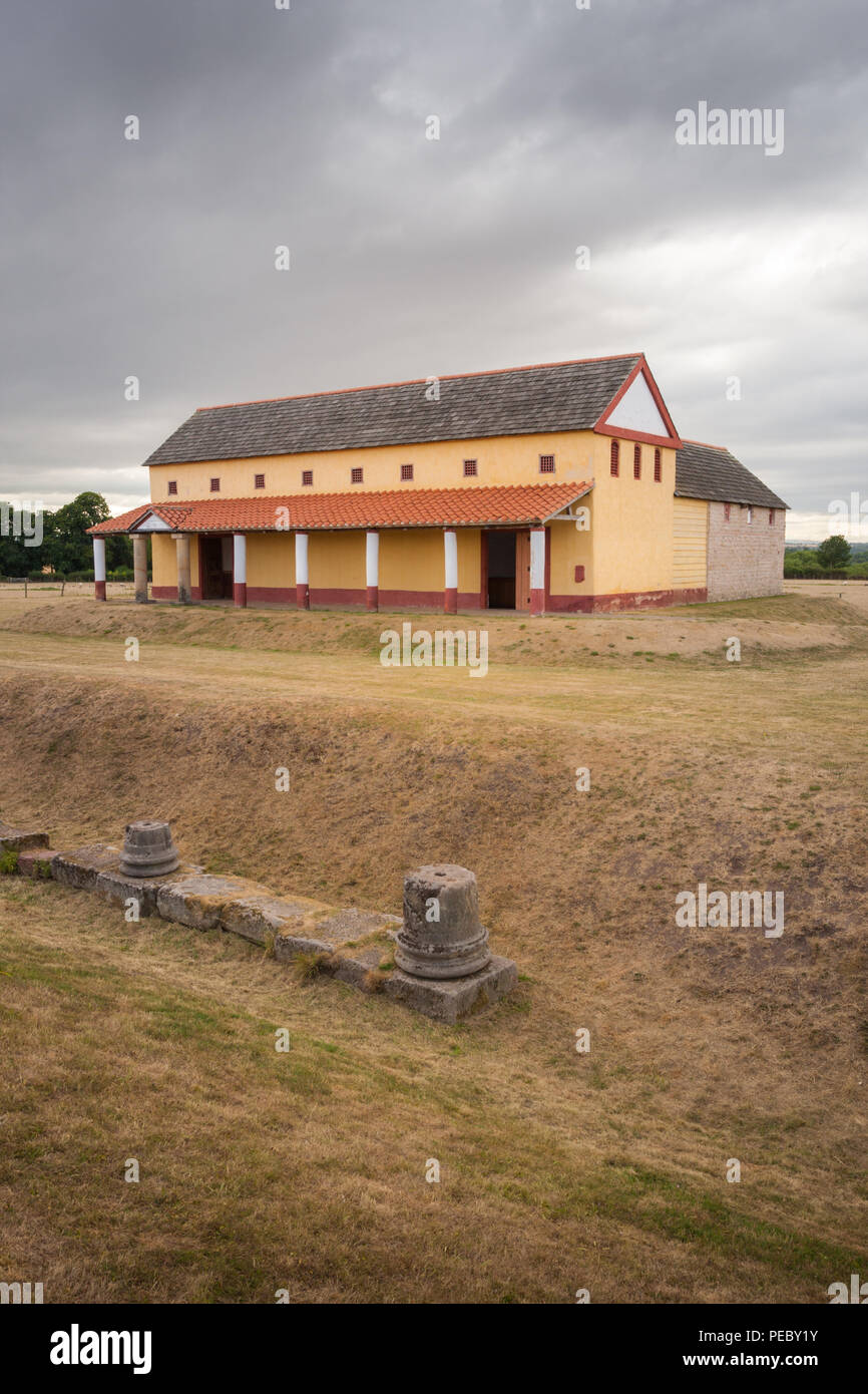 reconstructed town house, Viriconium (Wroxeter) Stock Photo