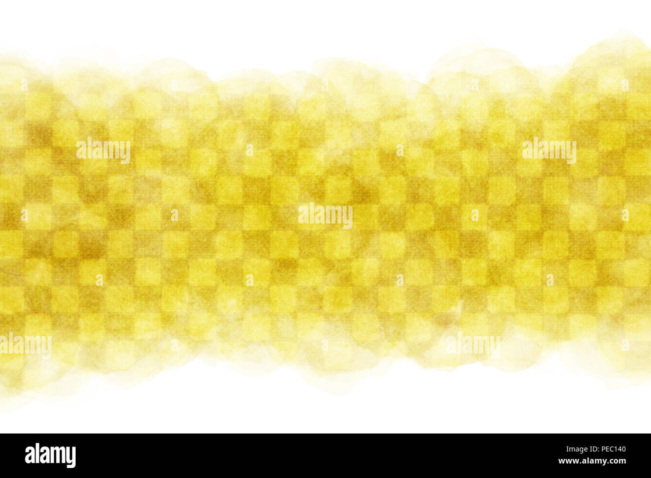 Japanese yellow checkered pattern watercolor abstract or vintage paint background Stock Photo