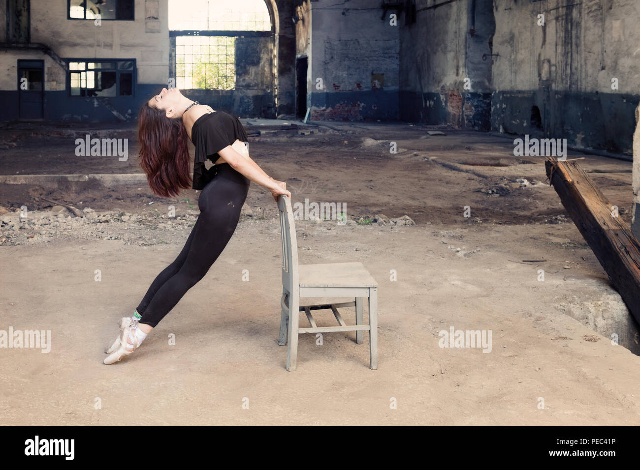 Side full length of ballerina ,Istanbul Stock Photo