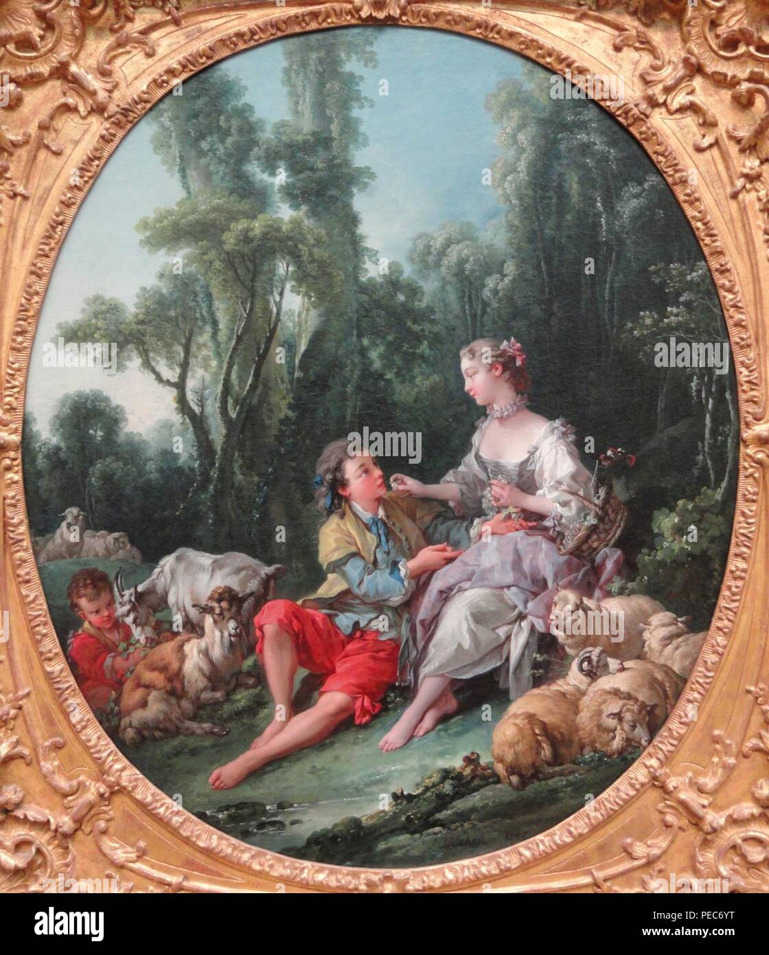 Are they thinking about the grape 1747 by francois boucher stock