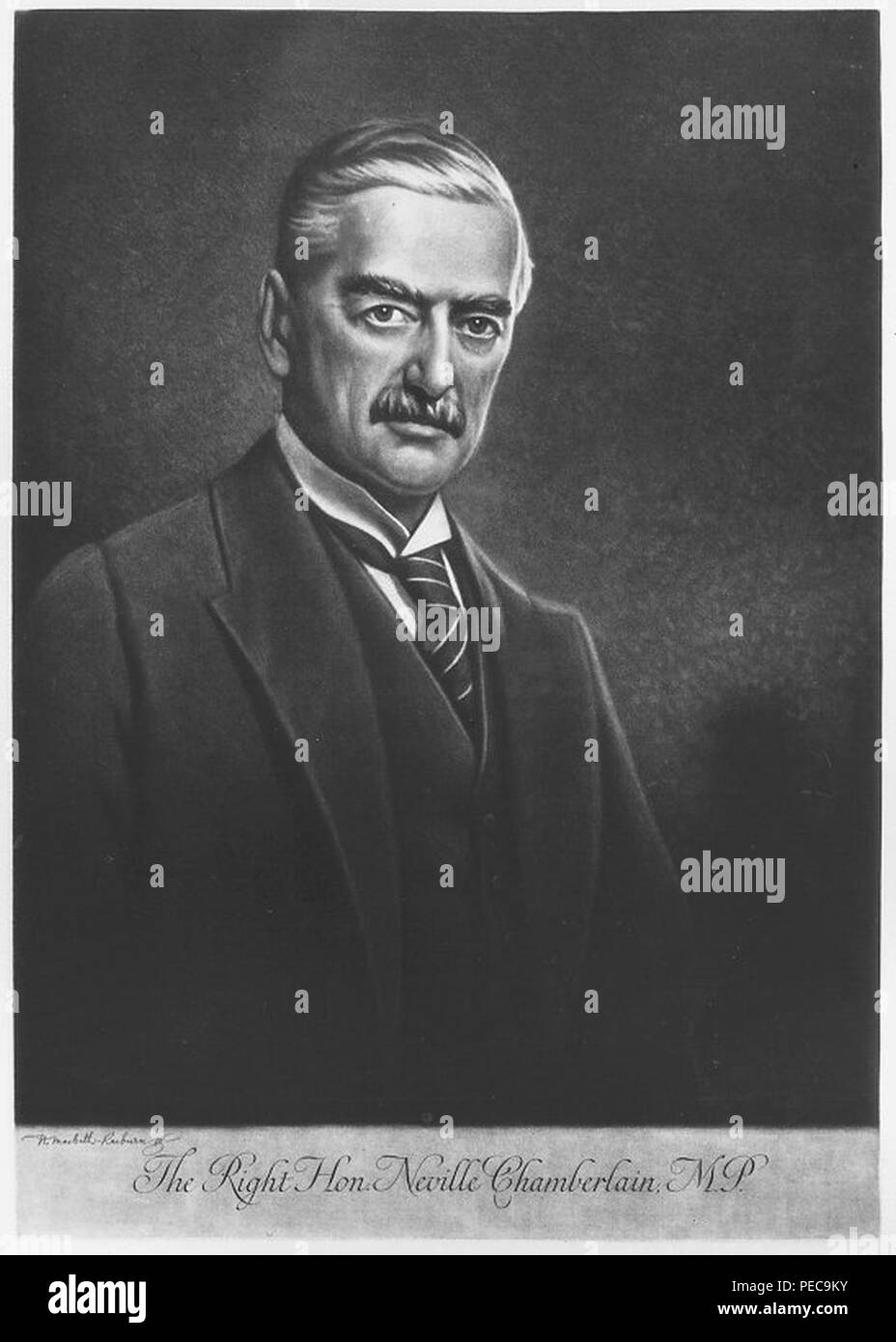 Arthur Neville Chamberlain (1869-1940). Stock Photo