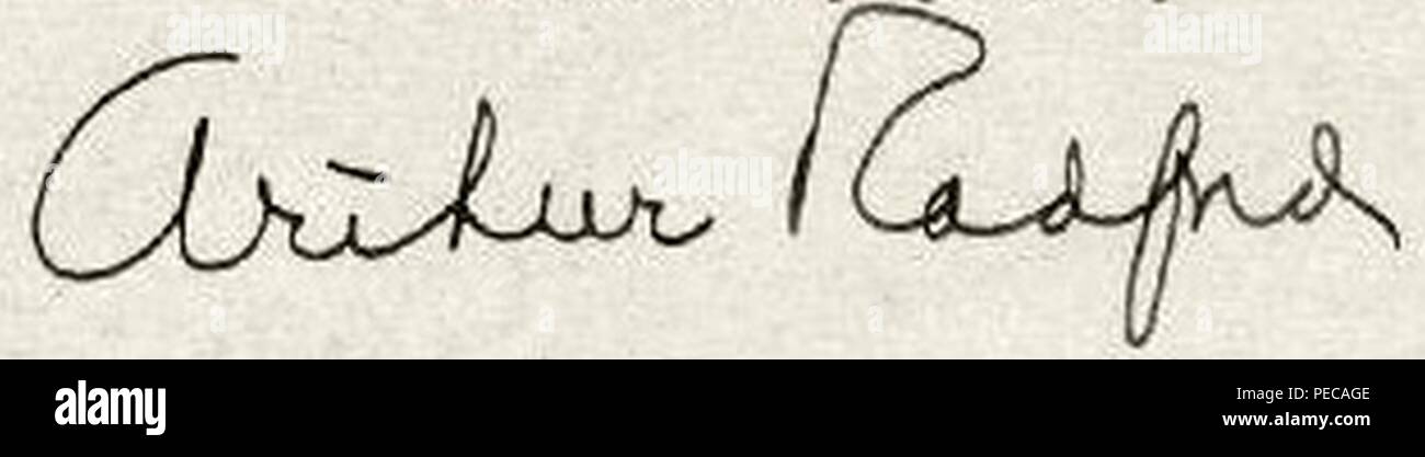 Arthur W. Radford signiture Stock Photo Alamy