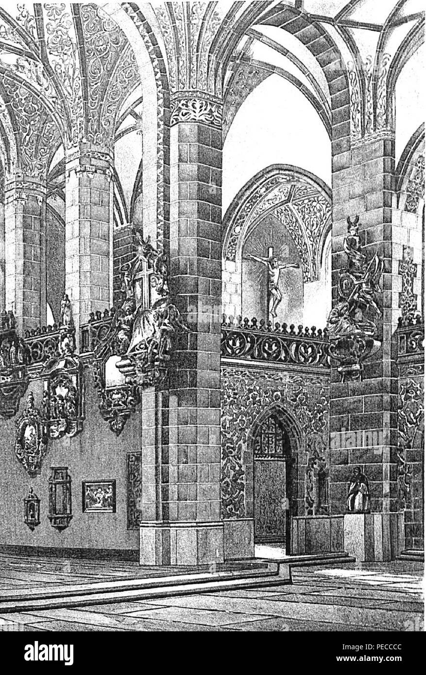 Arwed Rossbach und seine Bauten, Berlin 1904, Leipzig, Paulinerkirche, Innenansicht.schwarz weiß Erbaut von 1898 bis 1899. Stock Photo