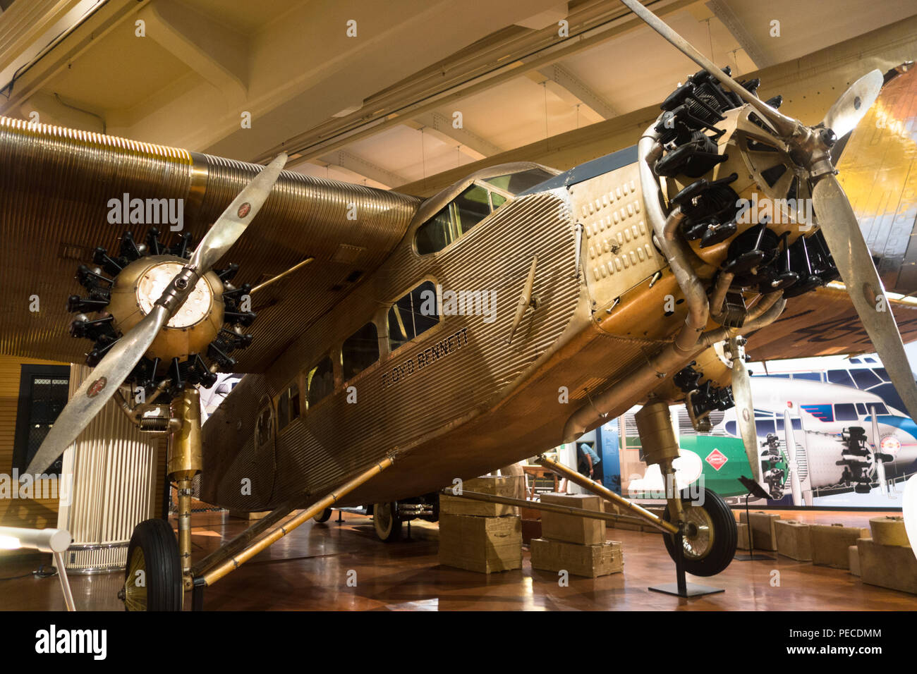 The Henry Ford Museum of American Innovation is a collection of antique machinery, pop culture items, automobiles, locomotives, aircraft,& other items Stock Photo