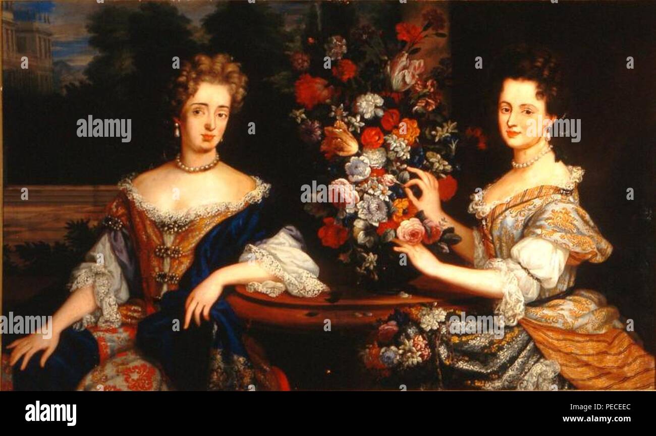 Sibylle of SaxeLauenburg (Margravine of BadenBaden) with her sister