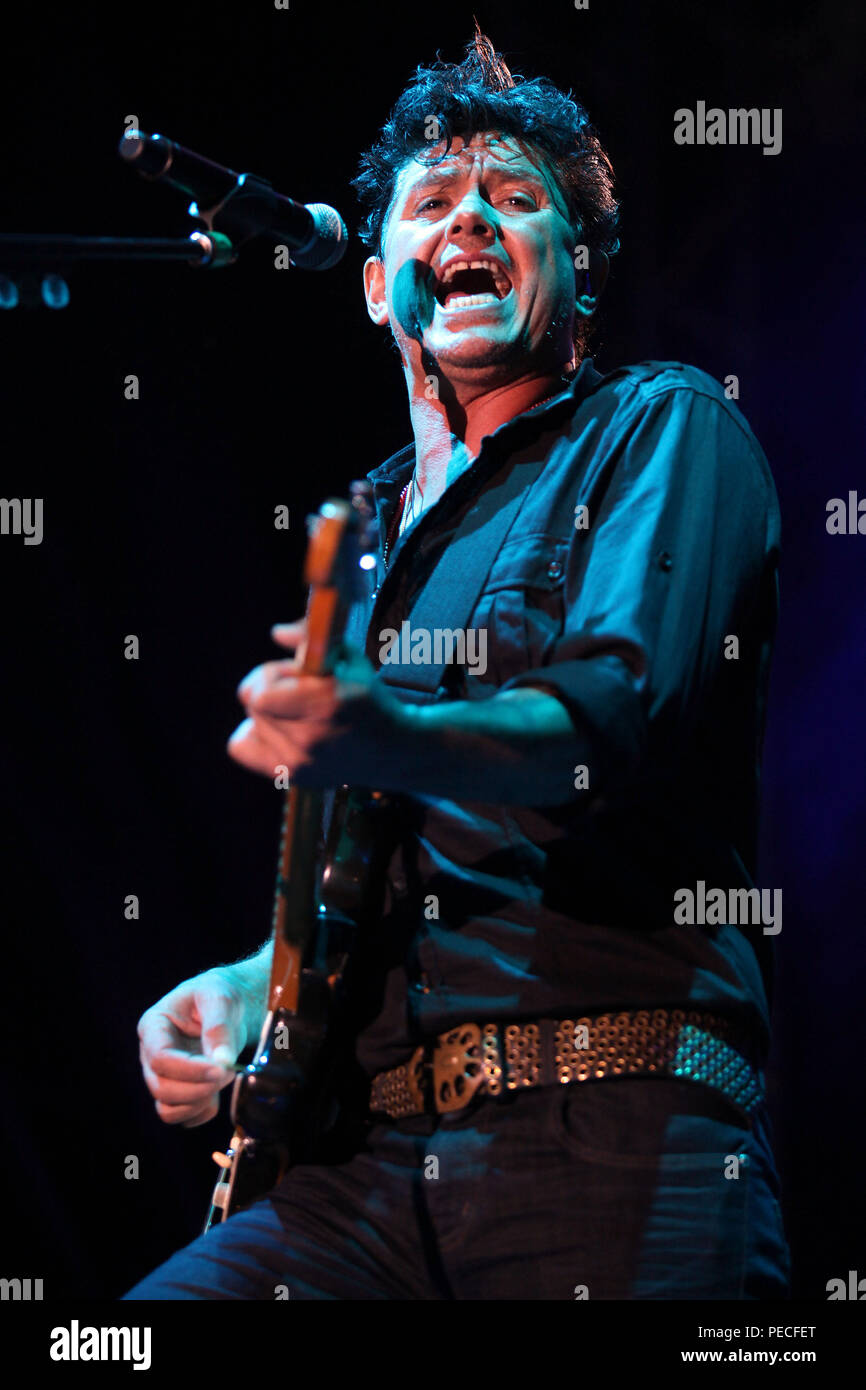 The Mexican rock band Caifanes, with Saul Hernadez and Sabo Romo on the night of their concert in Hermosillo Sonora. Rock in Spanish. Stock Photo