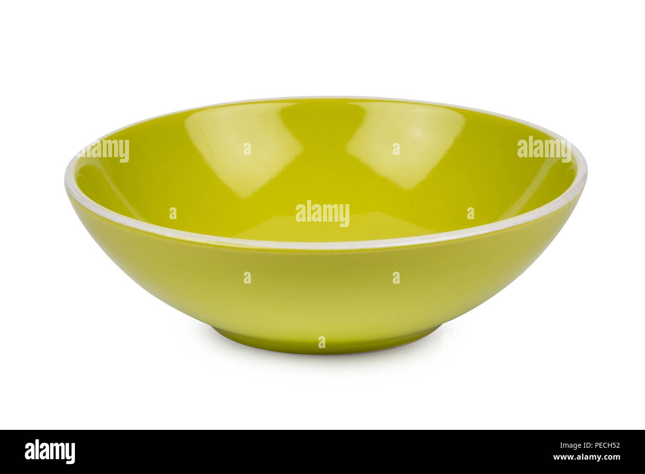 Green ceramic bowl isolated on white background Stock Photo Alamy
