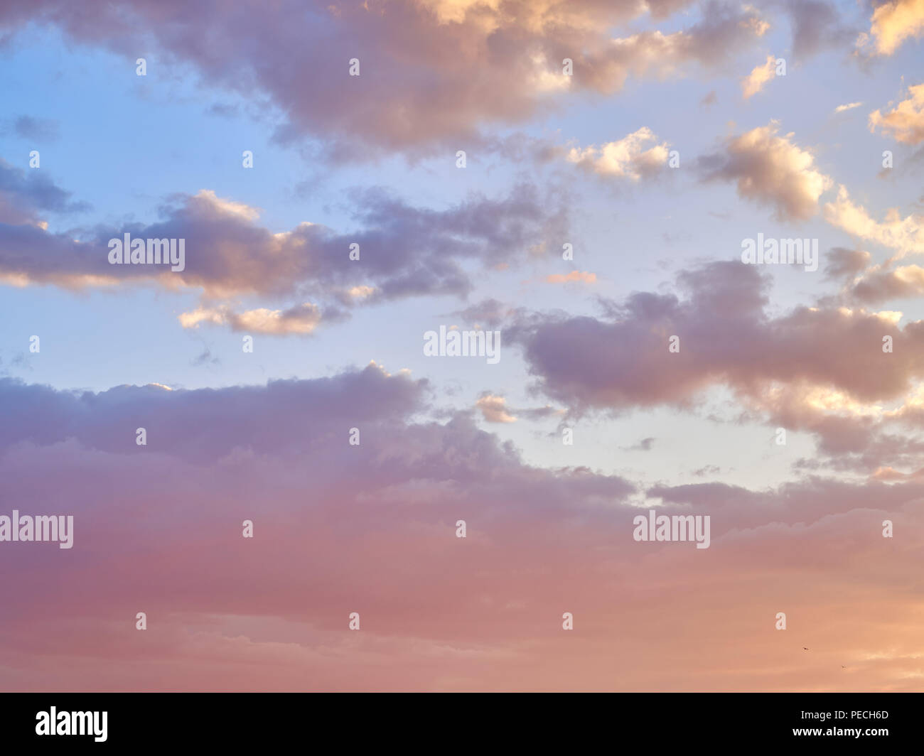 Colorful sky with clouds background. Stock Photo
