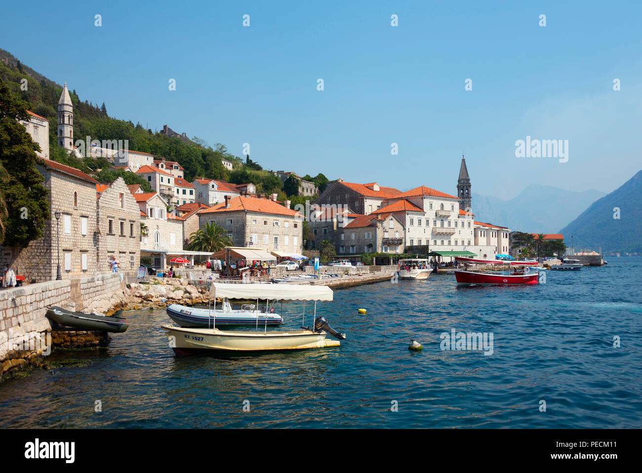 Harbour, Perast, Bay of Kotor, Montenegro, port Stock Photo - Alamy
