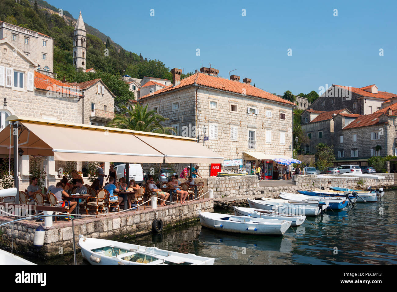 Harbour, Perast, Bay of Kotor, Montenegro, port Stock Photo - Alamy