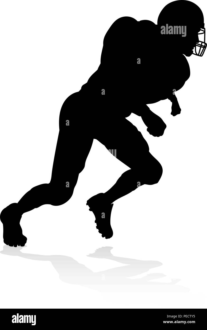 American Football Player Silhouette Stock Vector