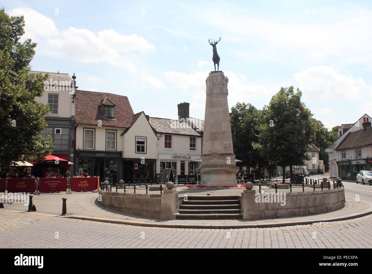 Parliament Square, Hertford Town Centre, Hertfordshire, United Kingdom. Stock Photo