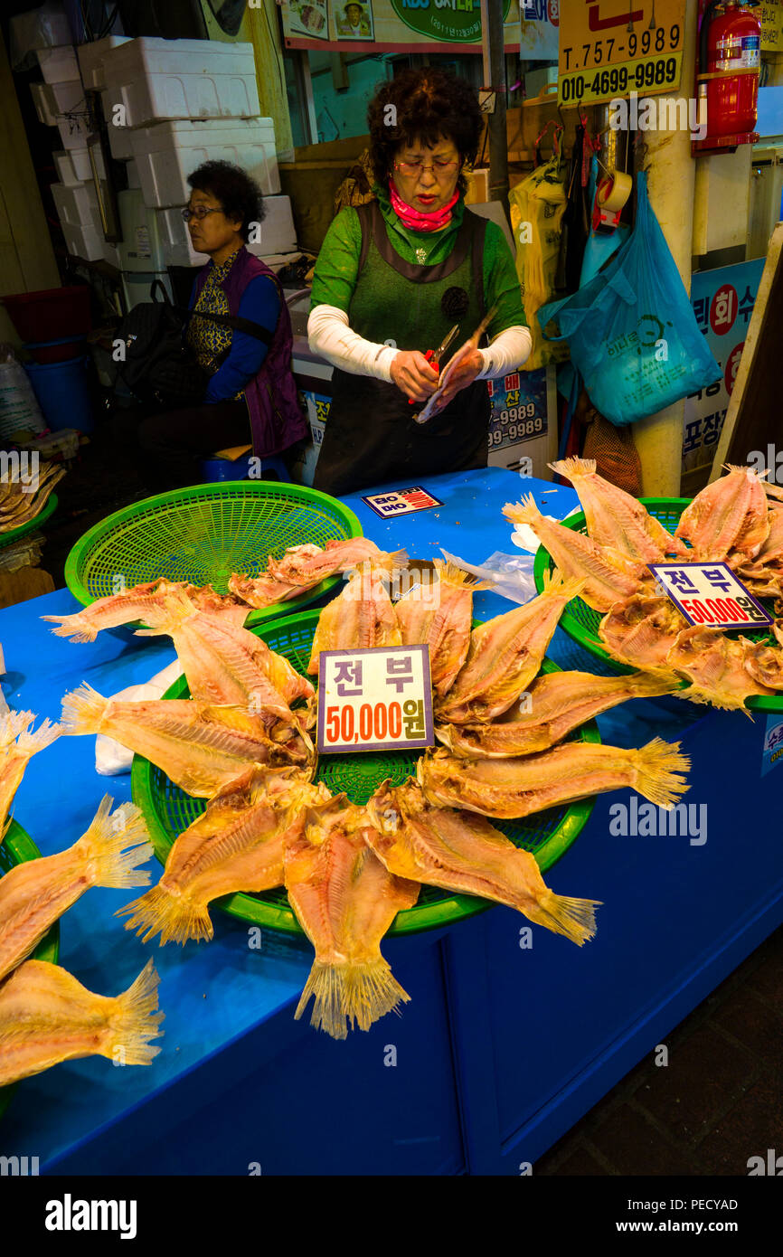 Dongmun Market Dried Fish Jeju Island South Korea Strait Asia Stock