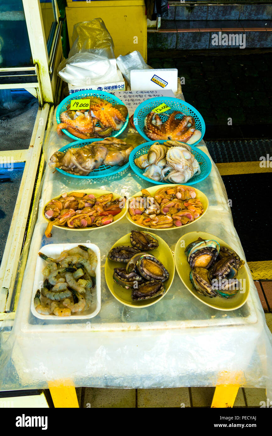 Dongmun Market Shellfish Jeju Island South Korea Strait Asia Stock Photo