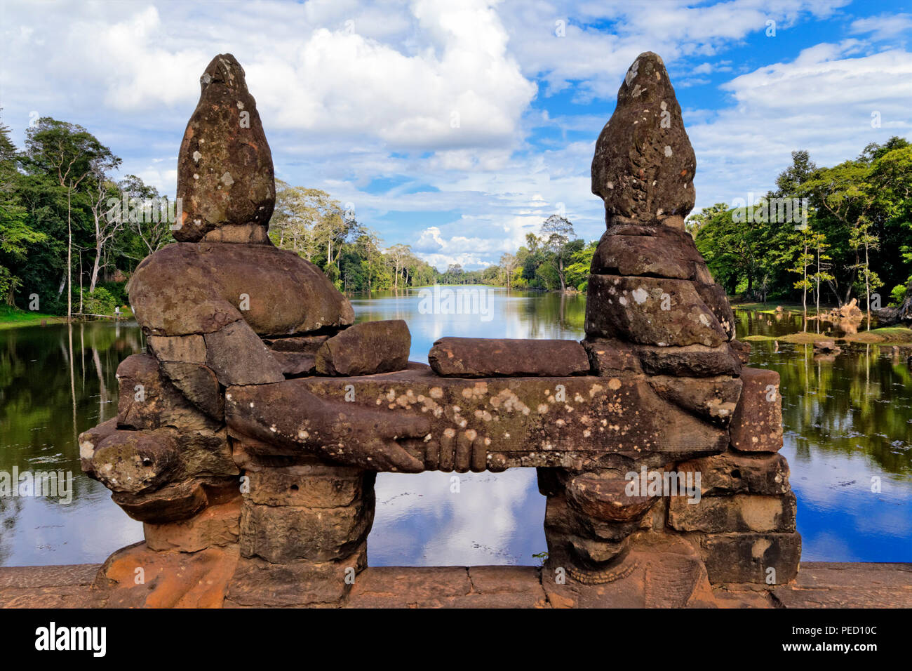 North Gate, Angkor Thom, Siem Reap, Cambodia Stock Photo