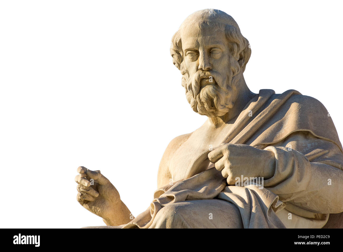 Greek philosopher Plato in front of the National Academy of Athens Stock Photo