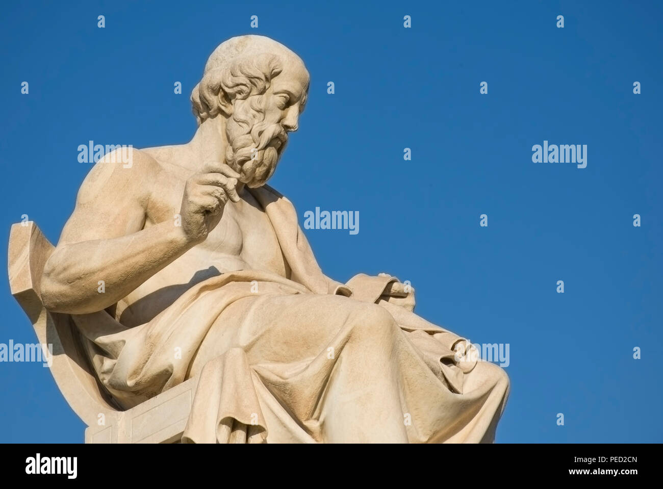Greek philosopher Plato in front of the National Academy of Athens Stock Photo